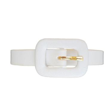 Imagem de Cinto Feminino Fino Fivela Encapada Retangular Metalizado Ou Cores Neu