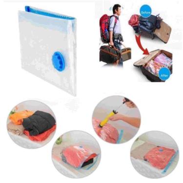Imagem de 1 saco à vácuo compressão para roupa cobertor edredom viagem saco orga