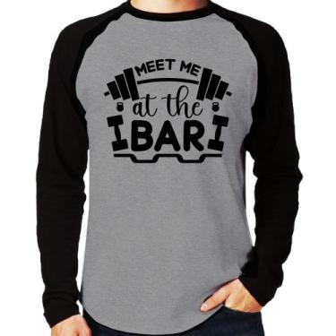 Imagem de Camiseta Raglan Meet Me At The Bar Manga Longa - Foca na Moda, Cinza, 