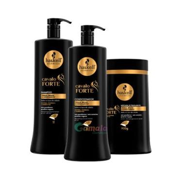 Imagem de Kit Haskell Cavalo Forte Shampoo Condicionador E Mascara 1L