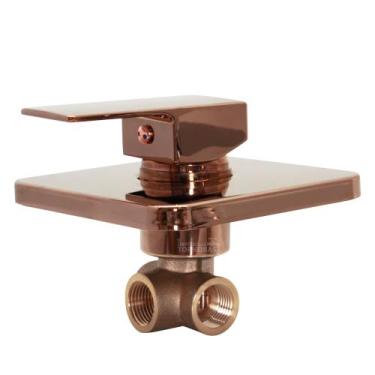 Imagem de Misturador Monocomando para Chuveiro Banheira Quadrado Rosê Gold 2319 