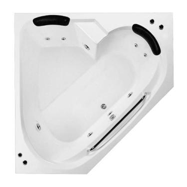 Imagem de Banheira de Canto Curvelo COMPLETA com hidro - Brasil Banheiras, 1,54X