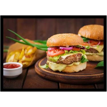 Imagem de Quadro Decorativo Gourmet Hambúrguer Hamburgueria Padarias Comércio Co