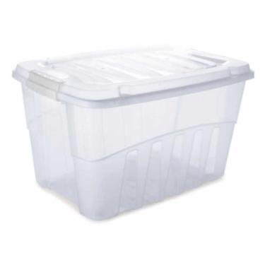 Imagem de Caixa Organizadora de Plástico Transparente 28 Litros - Plasutil