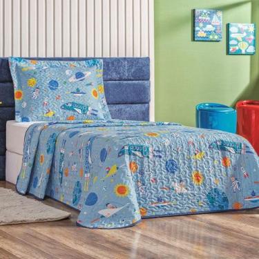 Imagem de Colcha Infantil SOLTEIRO 2 pç Dupla Face Matelado Estampado - SAFIRA E