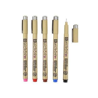 Imagem de Caneta Nanquim Pigma Micron Sakura 0.1 Kit C/5 Cores