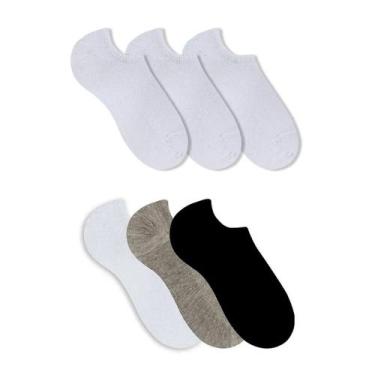 Imagem de Kit 3 Pares Meia Sapatilha Invisível Masculina - SELENE, Preto, U