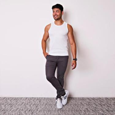 Imagem de Calça Masculina Esporte Fino Texturizada - I.Con, Cinza escuro, 44