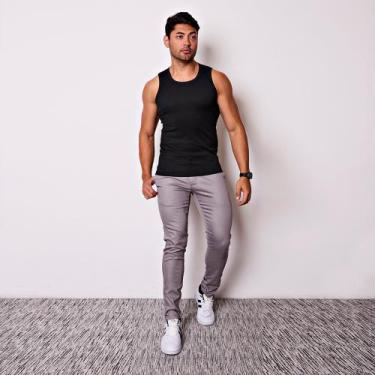 Imagem de Calça Masculina Esporte Fino em Sarja - I.Con, Cinza claro, 50