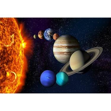 Imagem de Laeacco Fundo de planetas do sistema solar de 3 x 2,4 m, espaço sideral, oito planetas, universo, galáxia, estrelas, fotografia, fundo, astronauta, aventura, crianças, meninos, festa de aniversário,