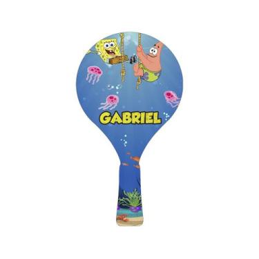 Imagem de Raquete para Tênis de Mesa com Nome 24,5x13,5 Mdf Madeira Adesivado - 