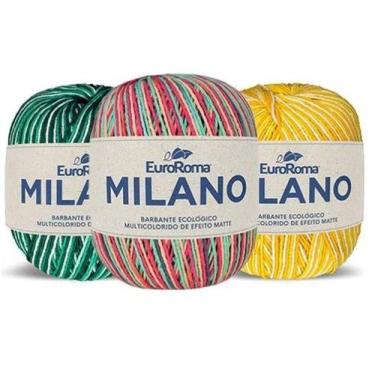 Imagem de Kit 10 Rolo de Barbante Milano 200g N6 4/6 Fios 226m a Sua Escolha Eur
