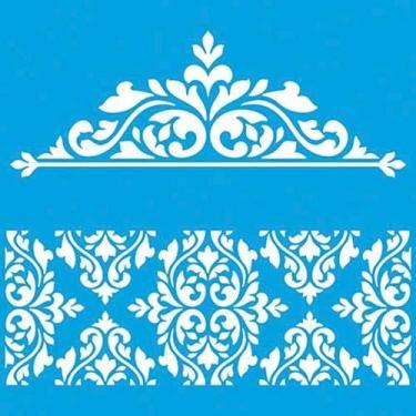 Imagem de Stencil Litoarte Rose Ferreira 20 x 20 cm - STXX-012 Arabesco e Estamp