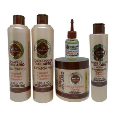 Imagem de Kit Completo Para Cabelos Afro Salon Maycrene - 5 Produtos