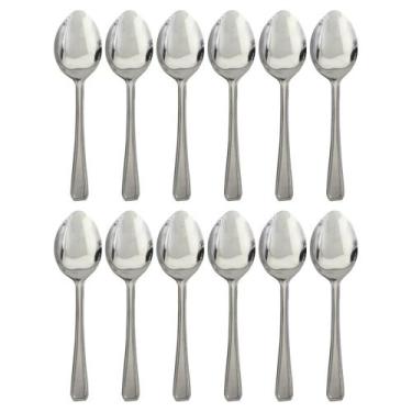 Imagem de Kit 12 Colheres de Sobremesa Bar Restaurante Aço Inox 17cm - Catuaí