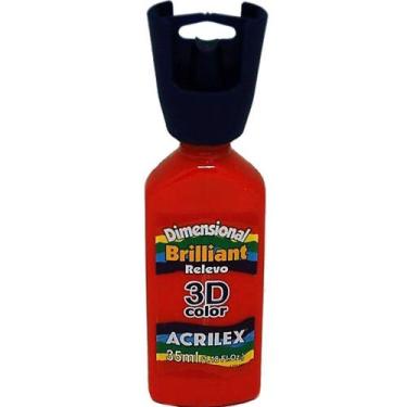 Imagem de Tinta Dimensional Relevo 3D Brilhante Vermelho Fogo - ACRILEX