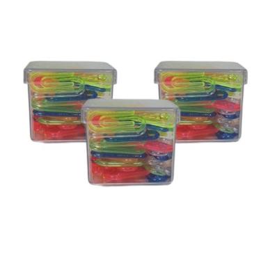 Imagem de Caixinhas Transparentes 4cm Com Clips De Plástico Sortidos Para Escrit