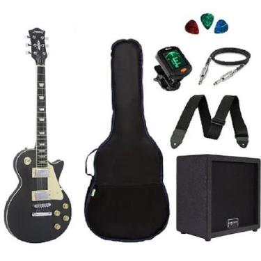 Imagem de Kit Guitarra Strinberg Les Paul LPS230 BKS + Amplificador + Afinador D