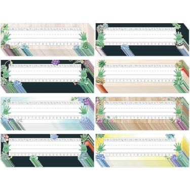 Imagem de Qyeahkj 72 placas de nome suculentas para decoração de mesas de sala de aula, etiquetas de nome para mesa de estudantes, com número do alfabeto, placas de identificação autoadesivas, material escolar