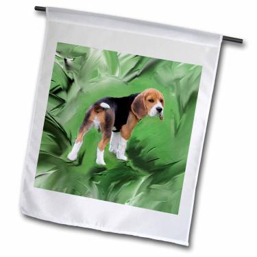 Imagem de 3dRose fl_3978_1 filhote de Beagle, bandeira de jardim, 30,5 x 45,7 cm