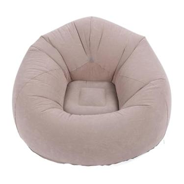 Imagem de Espreguiçadeira Inflável Rápida, Suporte de Carga de 80 Kg, Design Ergonômico, Material Flocado, Assento de sofá Dobrável Com Banco de Pés para Sala de Estar, Quarto, Camping,