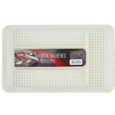 Imagem de Organizador De Talher Para Gaveta Com 4 Divisórias De Plástico Clink (Bege)