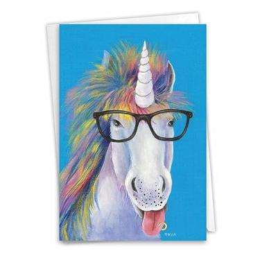 Imagem de The Best Card Company Unicórnios exclusivos - Cartão de aniversário com envelope (4,63 x 6,75 polegadas) - Bóculos, Criatura Mágica C7186ABDG