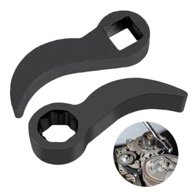 Imagem de 2 peças de cabeça adaptadora de chave de alavanca, ferramenta de cabeça adaptadora de pé de cabra, acessório de barra de catraca, ferramentas de reparo de carro de remoção de meio eixo para catracas