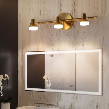 Imagem de 3 Luminárias para Banheiro, Luminárias Modernas Douradas para Banheiro, Luminária de Parede sobre Espelho, Arandelas para Cozinha, Sala de Estar, Corredor, Armário, Varanda,