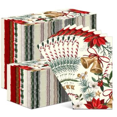 Imagem de 150 guardanapos florais de Natal, 3 camadas, papel descartável, toalhas de convidadas, guardanapos para banheiro, Natal, feriado, casamento, aniversário, festa de aniversário, chá de bebê, toalhas