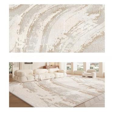Imagem de Tapete Bege Abstrato Creme Sala de Estar Tapetes Decorativos de Luxo Tamanho Grande Tapete Fácil de Limpar Sofá Quarto Tapetes, AX044,3,F,200X300cm