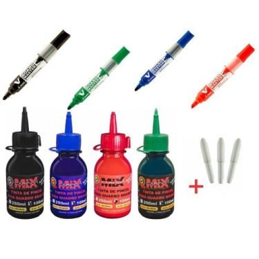 Imagem de Tinta Para Marcador De Quadro Branco + 4 Pincel Pilot Board - Carinon 