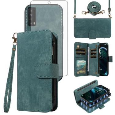 Imagem de Asuwish Capa de telefone para TCL Stylus 5G 2022 carteira magnética destacável com protetor de tela de vidro temperado alça transversal alça de cartão slot TLC Stylo G5 6,81 T779W mulheres meninas