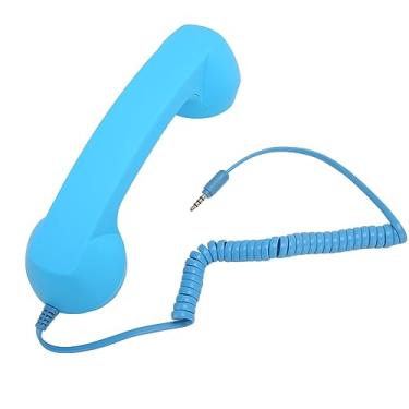 Imagem de Aparelho de telefone retrô de 3,5 mm, aparelho de telefone para celular, à prova de radiação, fone de ouvido antigo, receptor portátil para celular (azul celeste)