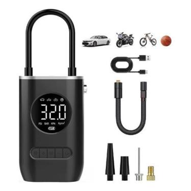 Imagem de Compressor Ar Pneu De Carro Bike Moto Portátil E Pawer Bank - Nova Voo