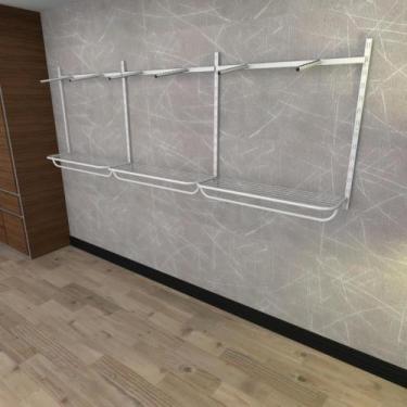 Imagem de Arara de roupas closet quarto com 16 peças regulável 300x100 cm cor br