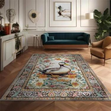 Imagem de HJZSZX Tapete de sala de estar retrô, área grande, estampado, cabeceira, tapete macio, arte, casa, área de lazer, mesa de centro, tapete de pelúcia, QH1636, ER, 300x400CM