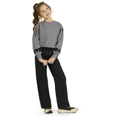 Imagem de Conjunto Infantil Inverno Menina Casaco Em Moletom E Calça PU - Angerô-Feminino