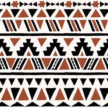 Imagem de Papel de parede geométrico preto e marrom 43 cm × 611 cm, estilo tribal, papel de contato removível, impermeável, autoadesivo, filme de vinil para gavetas de armários de quarto Kichen