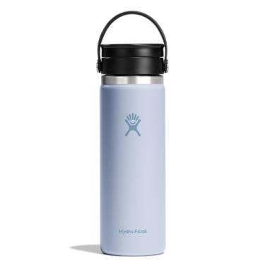 Imagem de Hydro Flask Garrafa de água - aço inoxidável isolado - tampa de boca larga, não derrama, à prova de vazamento em azul surf de 590 ml