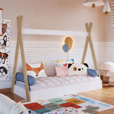 Imagem de Cama Infantil Cabana com Colchão Branco - Completa Móveis
