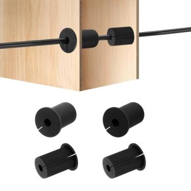 Imagem de HiPicco 4 peças de ilhós de parede para cabos, cabo de silicone de 2,5 cm, bucha de parede, alimentação, kit de roteamento, acessórios, cabo de parede, passagem, para Ethernet com orifício de 8 mm,