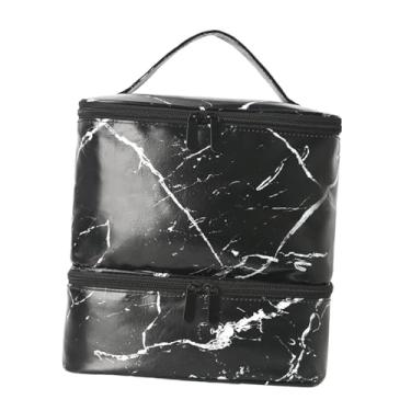 Imagem de harayaa Caixa de transporte de esmaltes, porta -unhas, suporte de 2 camadas, portátil e secador de unhas para esmalte de viagem cosmética e conjunto de, Preto