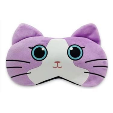 Imagem de Mascara para dormir infantil com gel termico - Gatinho Roxo - brinqued