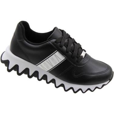 Imagem de Tênis Casual Urbano Alto Vizzano Napa Floather Feminino, Preto, Branco