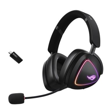 Imagem de ASUS ROG Delta II Wireless Gaming Headset with Detachable Mic – Tri-Mode (BT, 2.4GHz, 3.5mm), 50mm Titanium-Plated Drivers, 110Hr Battery, Lightweight, for PC, PS5, PS4, Xbox, Switch, Mobile - Black