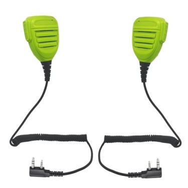Imagem de PZYPYM Microfone de alto-falante de 2 pinos, walkie-talkie, microfone de ombro PTT, microfone de mão para Baofeng Retevis Kenwood 888s bf-888s uv-5r ar152 rádios bidirecionais (IP56 à prova d'água,