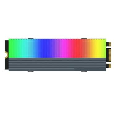 Imagem de MOOKEENONE M2 ARGB SSD Cooler dissipador de calor 5 V 3 pinos NVME NGFF M.2 2280 unidade de estado sólido radiador disco rígido dissipador de calor almofada de resfriamento