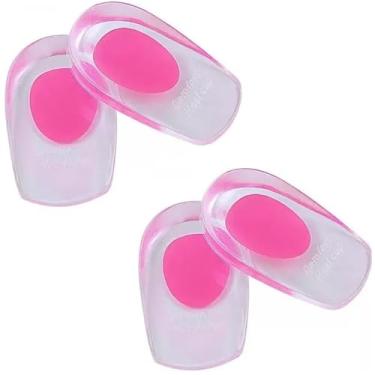 Imagem de Kit 2 Calcanheiras Palmilha Silicone Esporão/altura/conforto Rosa - 34-38