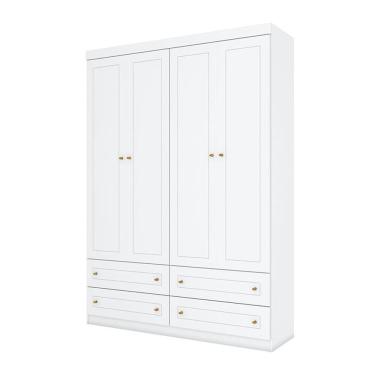 Imagem de Guarda Roupa Infantil Nova York 4 Portas Branco HP - Henn